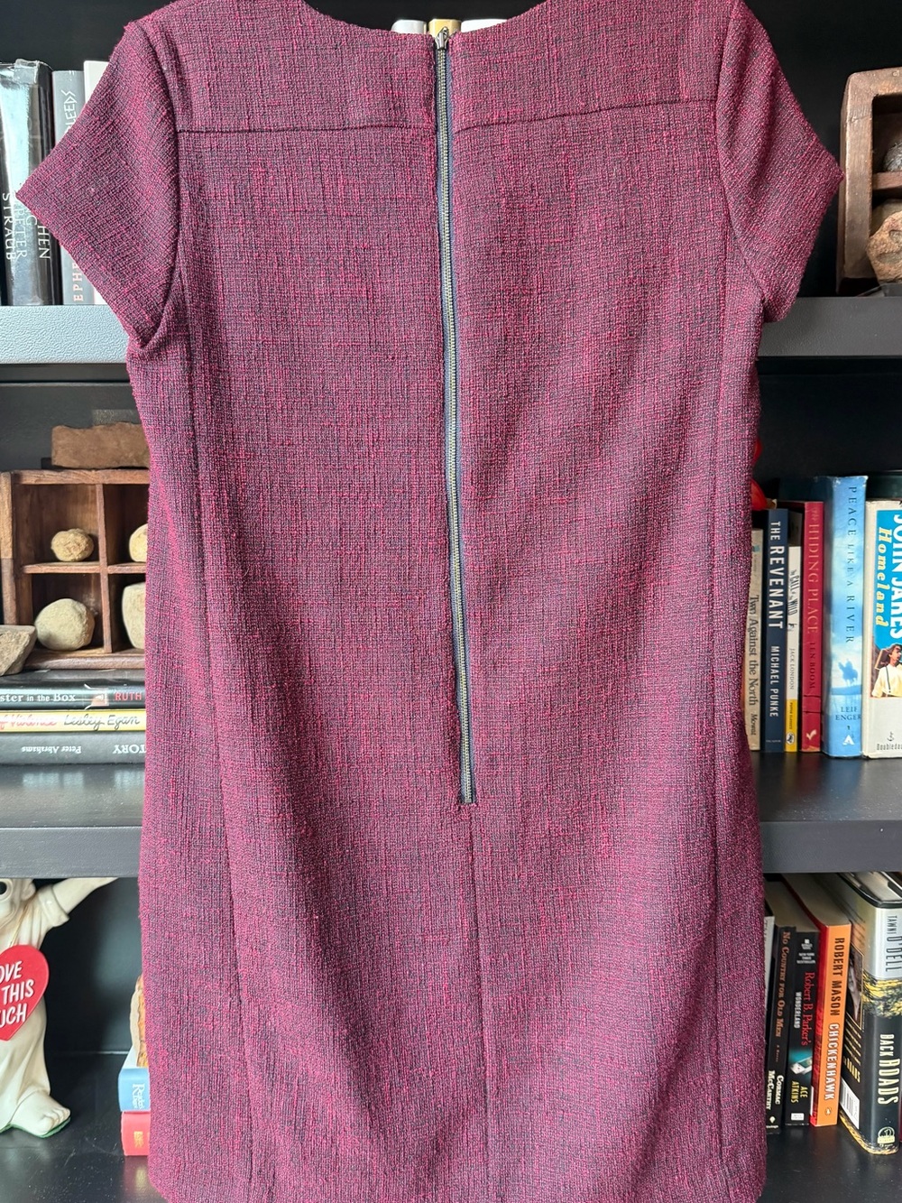 Banana Republic Textured Shift Dress in Berry - Picture 2 of 3